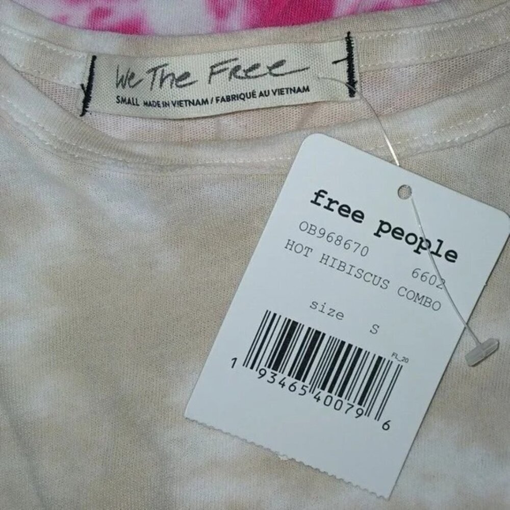 Free People Anytime Tie Dye Tank Top in Hot Hibiscus Combo - Picture 4 of 5